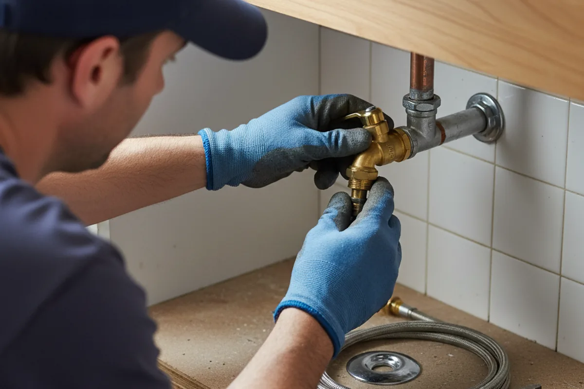 Shutoff valve and fitting work during Well Pump Repair in Little Falls